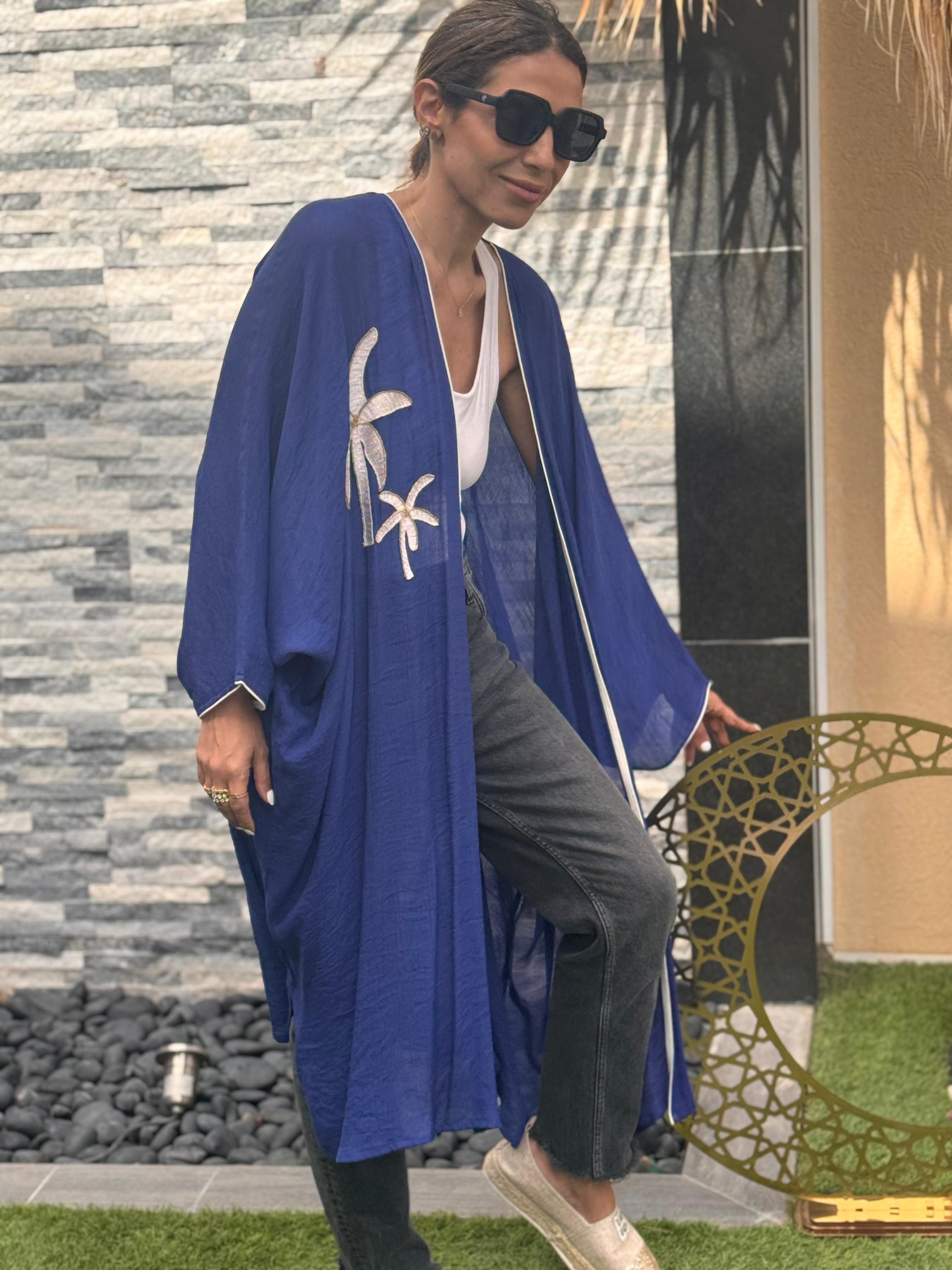 Royal Blue Cotton Kimono