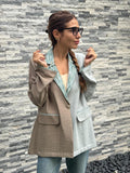 Two-Toned Printed Blazer