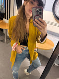 Mustard Yellow Crepe Blazer