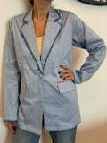 Denim Blazer – Floral Detail