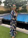 Navy Blue Floral Kimono