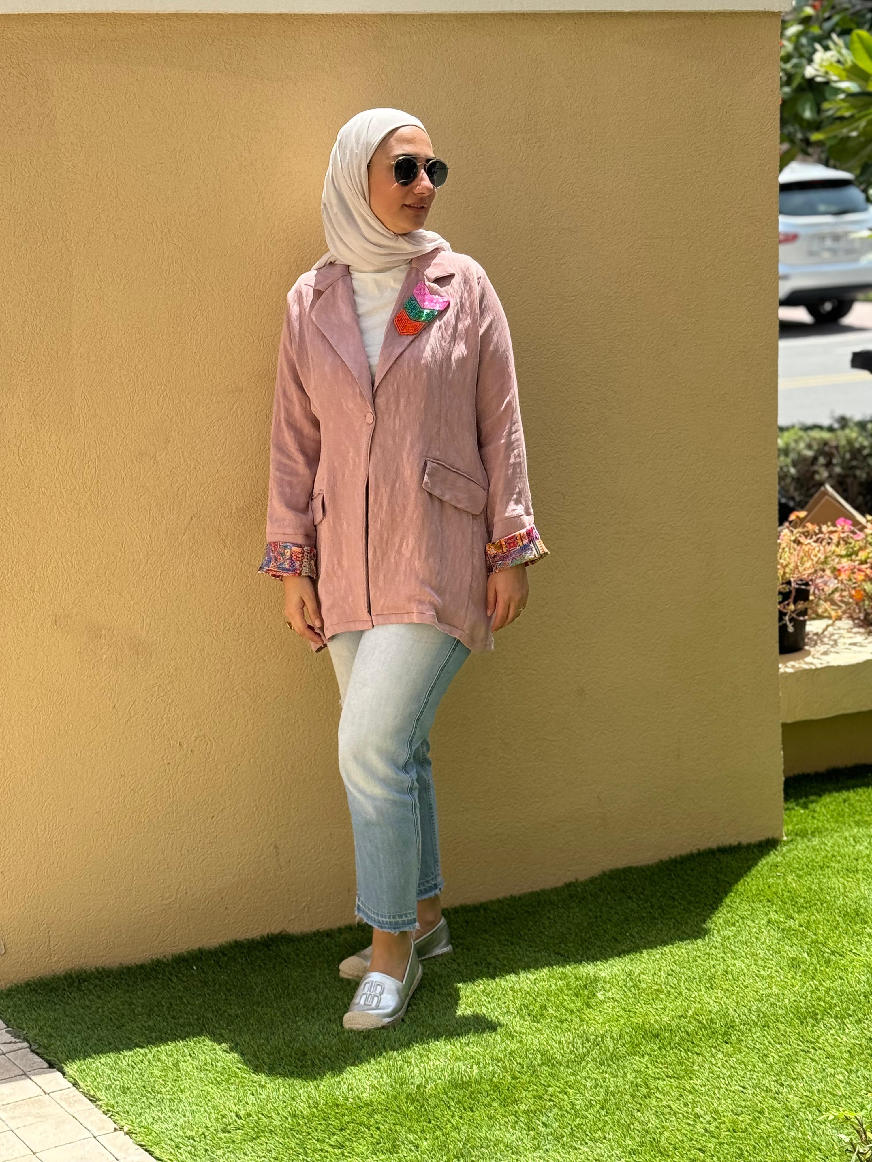 Dusty Pink Crepe Blazer