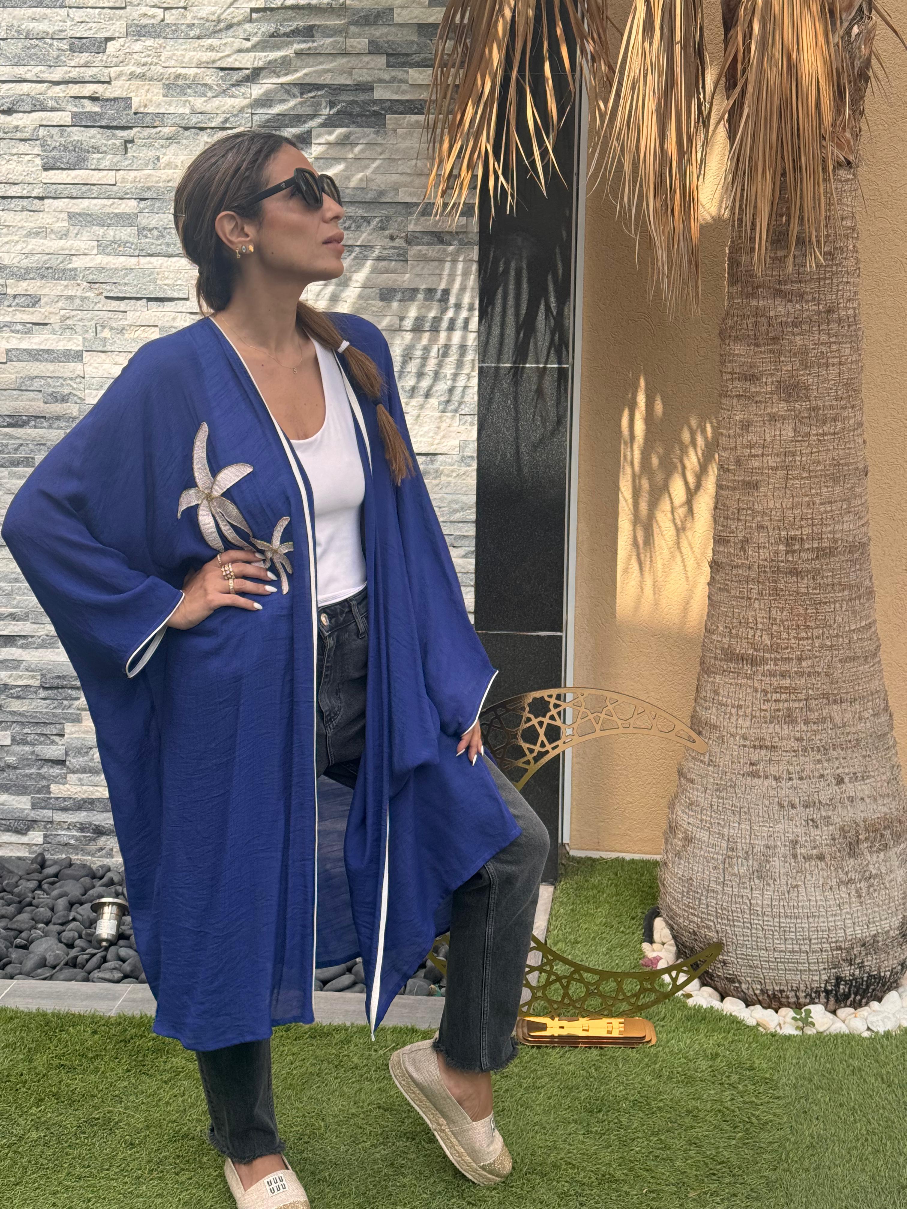 Royal Blue Cotton Kimono