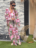 Pink Tropical Viscose Kimono