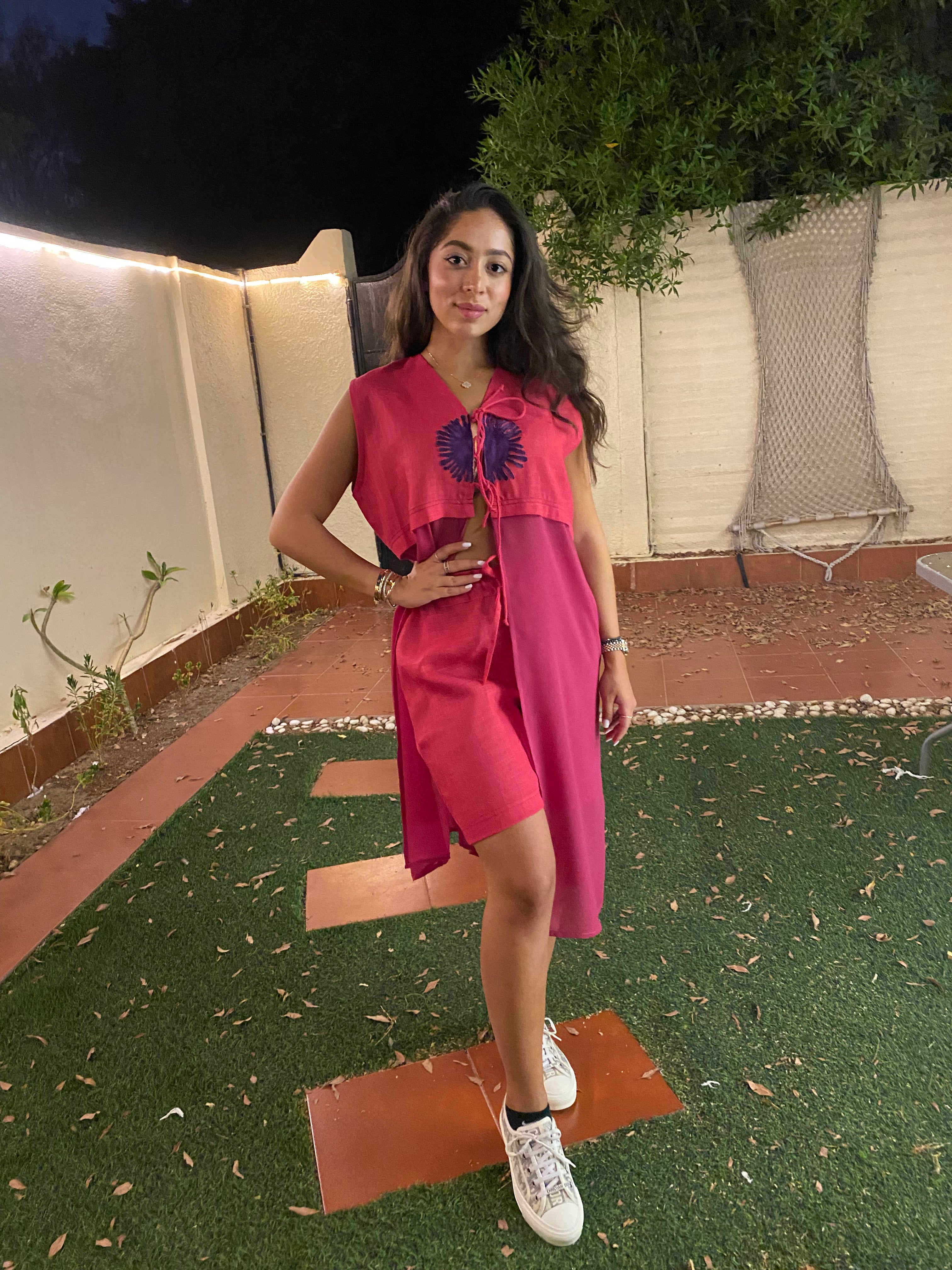 Fuchsia Linen Sun Set